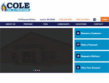 Tablet Screenshot of coleoilandpropane.com